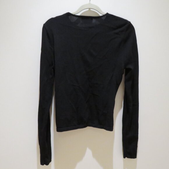 DISSH Monique Long Sleeve Knit Top in Black Cut Out Minimalist Evening - Size L - Picture 10 of 13